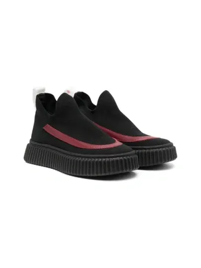 Marni Kids' Banana Slip-on Sneakers In Black