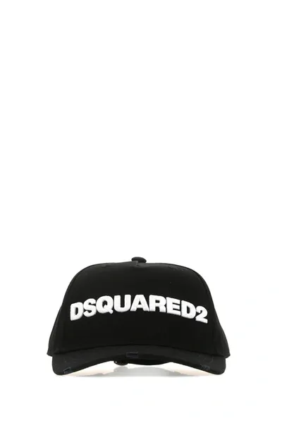 Dsquared2 Red Cotton Baseball Cap Nd Dsquared Uomo Tu In Black