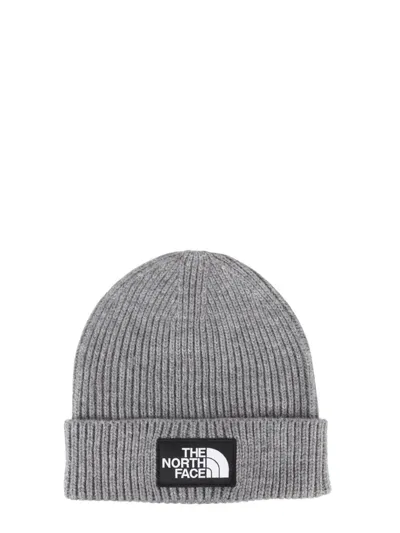 The North Face Box Logo Cuffed Beanie In Gray-grey