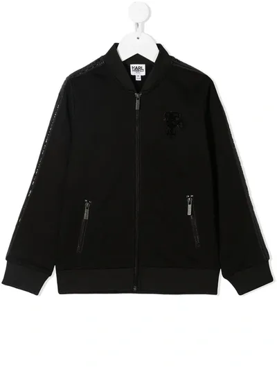 Karl Lagerfeld Teen K/ikonik Bomber Jacket In Black