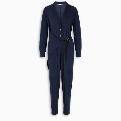 Stella Mccartney Blue Long-sleeved Jumpsuit