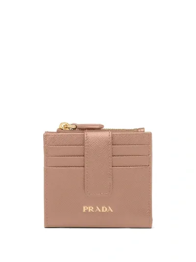 Prada Small Saffiano Wallet In Pink