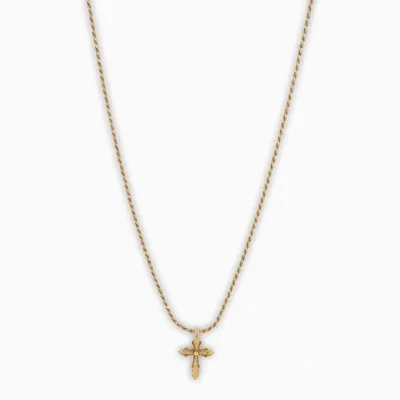 Emanuele Bicocchi Gold Plated Cross Necklace In Yellow