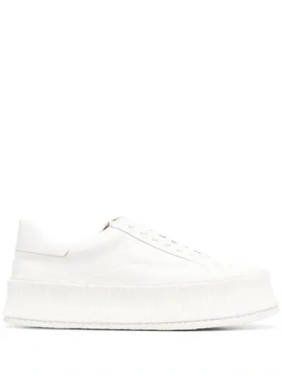 Jil Sander White Platform Low-top Sneakers