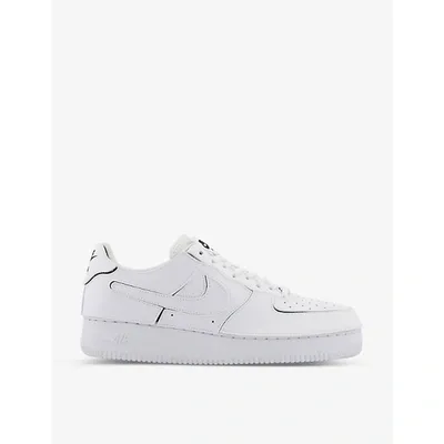 Nike Mens White Black Cosmic Clay Af 1/1 Leather Trainers 6 In White/white