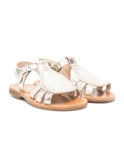 Gallucci Kids' Metallic-tone Leather Sandals In Silver