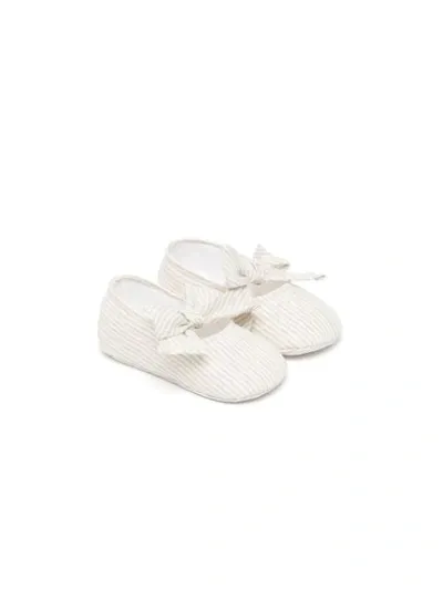 Il Gufo Kids' Striped Cotton Shoes In Neutrals