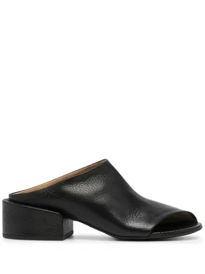 Marsèll Slip-on Leather Sandals In Black