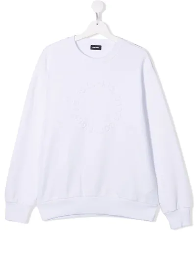 Diesel Teen Logo-print Sweatshirt In White