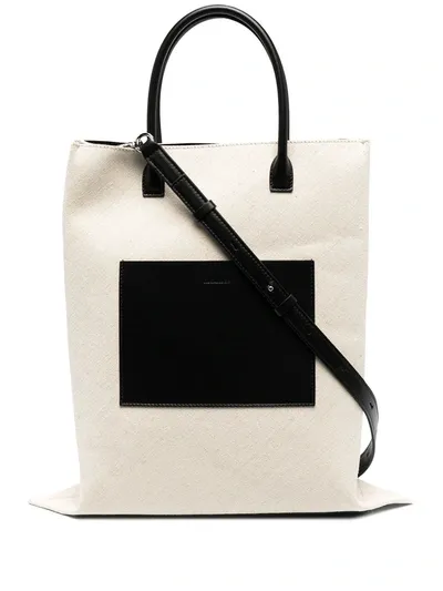 Jil Sander Large Logo-embossed Tote Bag In White