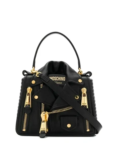 Moschino Black Biker Jacket Shoulder Bag