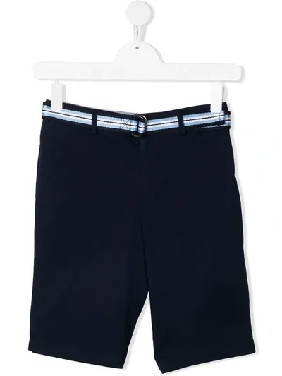 Polo Ralph Lauren Kids' Belted Stretch-cotton Shorts In Blue