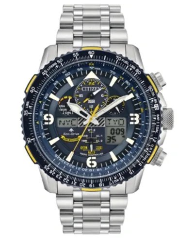 Citizen Eco-drive Men's Analog-digital Promaster Blue Angels Skyhawk A-t Stainless Steel Bracelet Watch 46mm