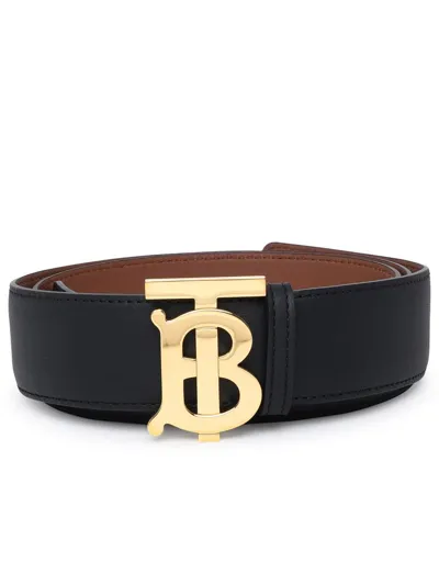 Burberry Reversible Tb Monogram Belt In Nero