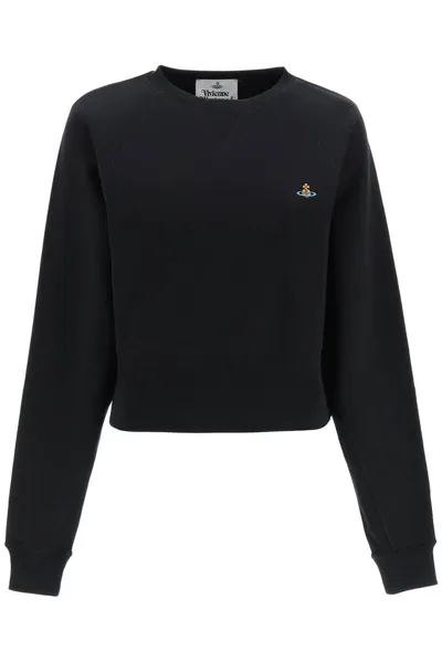 Vivienne Westwood Athletic Logo-embroidered Organic Cotton-jersey Sweatshirt In Black