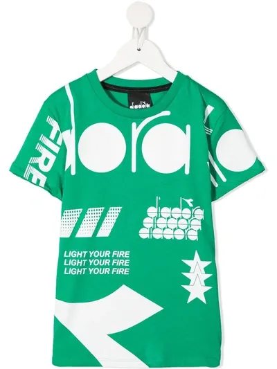 Diadora Junior Teen Graphic Logo T-shirt In Green