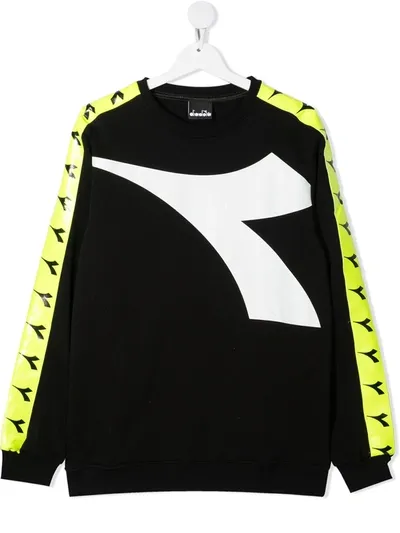 Diadora Junior Teen Logo-print Sweatshirt In Black