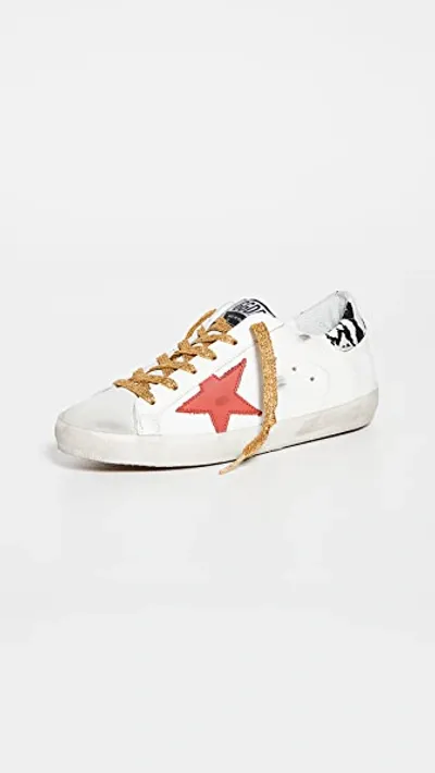 Golden Goose Superstar Sneakers In Ice/white/red/rock Snake