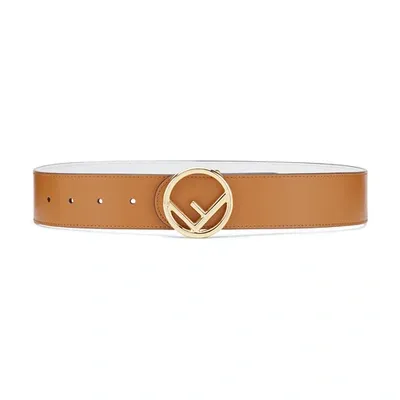 Fendi Belt In Marron Caramel Blanc