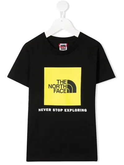 The North Face Teen Box Logo-print Cotton T-shirt In Black