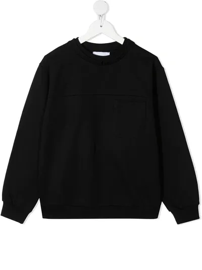 Dondup Kids' Metallic Logo Print Sweatshirt In Black