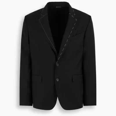 Givenchy Black Single-breasted Jacket With Stitching Detail