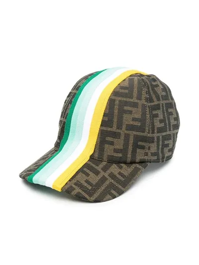 Fendi Kids Cap For For Boys And For Girls In Green Multi