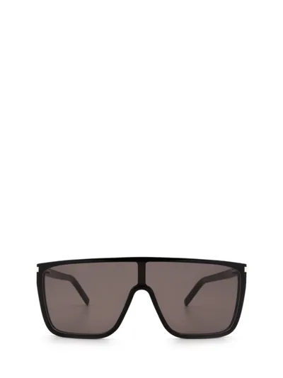 Saint Laurent Eyewear Mask Frame Sunglasses In Black