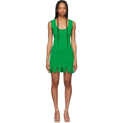 Bottega Veneta Open-knit Cotton-blend Mini Dress In Parakeet