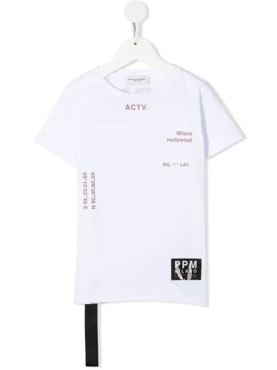 Paolo Pecora Teen Logo-print Cotton T-shirt In White