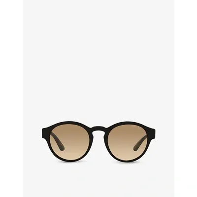 Giorgio Armani Ar8146 Panthos-frame Bio-acetate And Crystal Sunglasses In Clear Gradient Brown Photo