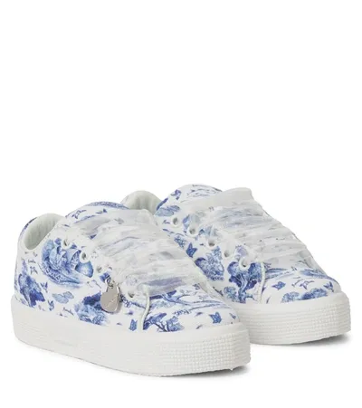 Monnalisa Kids' X Disney® Printed Canvas Sneakers In White