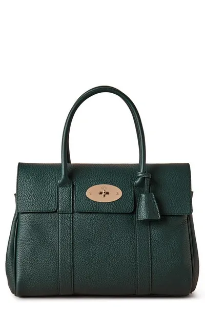 Mulberry Bayswater Leather Satchel In Dark Green