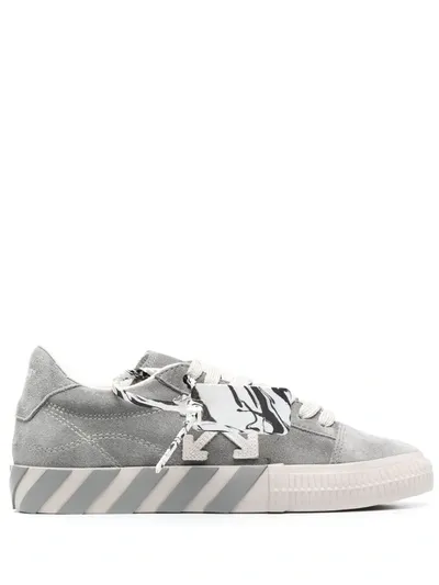 Off-white Grey Suede Vulcanized Low Sneakers