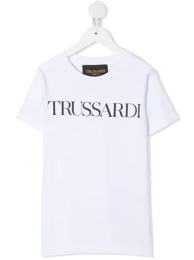 Trussardi Junior Teen Logo-print Cotton T-shirt In White