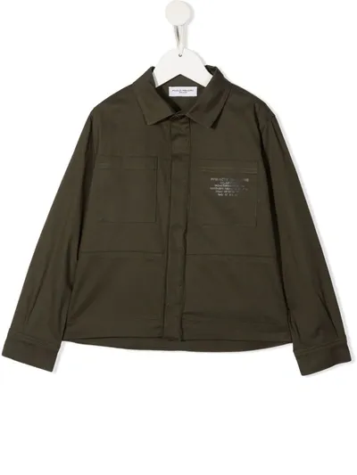 Paolo Pecora Kids' Jacket-shirt With Application In Unico