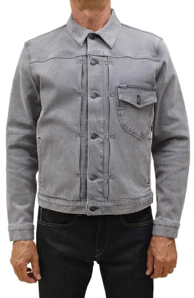 Kato Stretch Denim Jacket In Gray