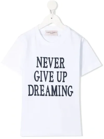 Alberta Ferretti Kids' Printed Cotton Jersey T-shirt In Off White