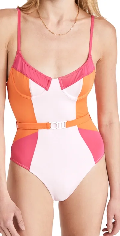 Solid & Striped The Spencer One Piece In Pink