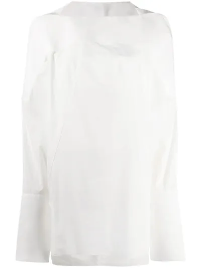 Rick Owens Long Sleeved Cocoon Blouse In White