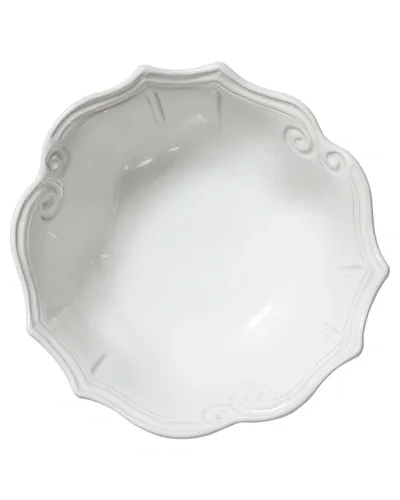 Vietri Incanto Stone Baroque Medium Serving Bowl, White