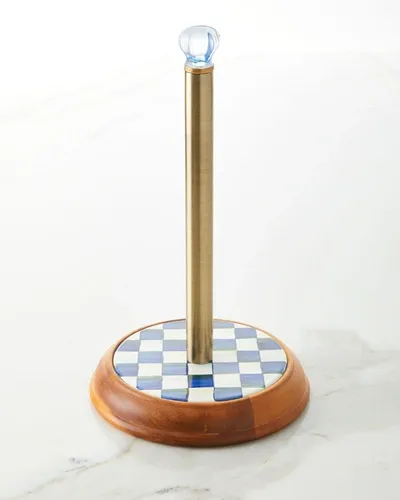 Mackenzie-childs Royal Check Wood Paper Towel Holder