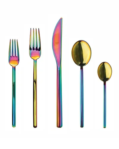 Mepra Due Rainbow 20-piece Flatware Set In Irridescent