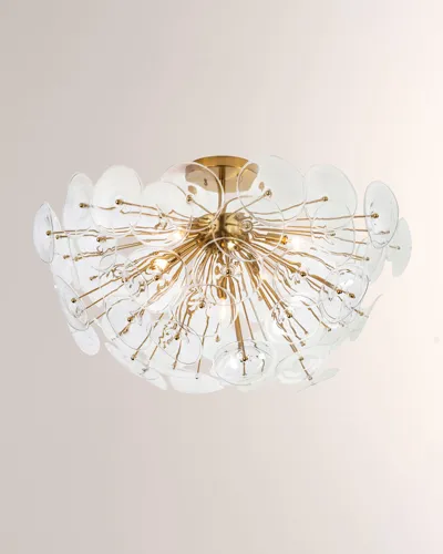 Regina Andrew Poppy Glass Semi Flush Mount In Gold