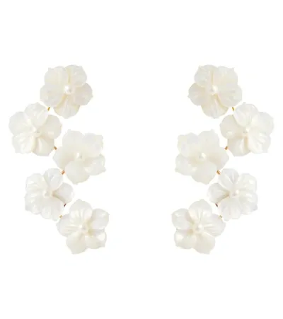 Jennifer Behr Mari Flower Earrings In White