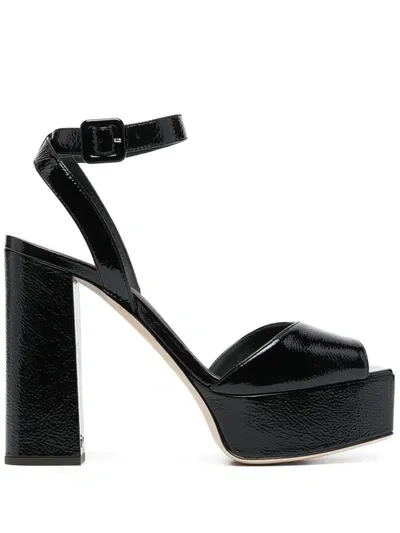 Giuseppe Zanotti Platform Leather Sandals In Black