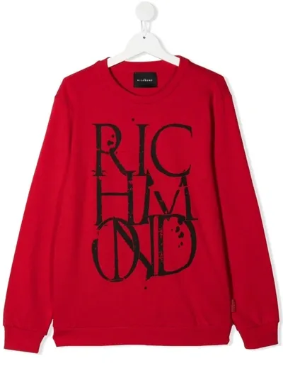 John Richmond Junior Kids' Logo-print Sweatshirt In Red