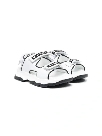 Twinset Teen Logo-print Chunky Sandals In White