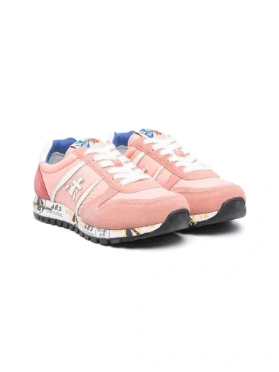 Premiata Kids' Logo Patch Low-top Sneakers In Pink