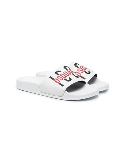 Dsquared2 White D2kids Icon Slides